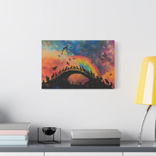 Load image into Gallery viewer, Vibrant Pet Lovers Canvas Art - Rainbow Bridge Design