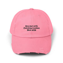 Load image into Gallery viewer, Unisex Distressed Cap - Know you Worth