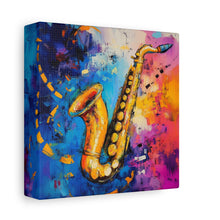 Load image into Gallery viewer, Colorful Saxophone Canvas Art - Vibrant Jazz Wall Decor