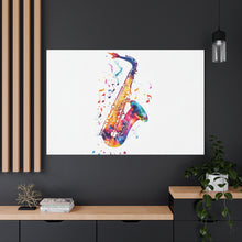Load image into Gallery viewer, Vibrant Saxophone Canvas Wall Art - Perfect for Music Lovers