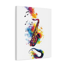 Load image into Gallery viewer, Vibrant Saxophone Art Canvas Print - Colorful Wall Decor