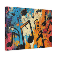 Load image into Gallery viewer, Vibrant Music Note Canvas Art - Colorful Stretched Wall Decor