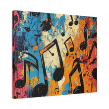 Load image into Gallery viewer, Vibrant Music Note Canvas Art - Colorful Stretched Wall Decor