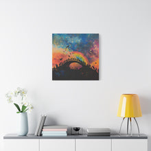 Load image into Gallery viewer, Vibrant Pet Lovers Canvas Art - Rainbow Bridge Design