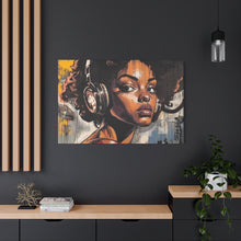 Load image into Gallery viewer, Artistic Matte Canvas Print - Stylish Woman with Headphones