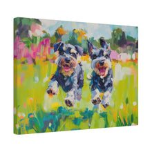 Load image into Gallery viewer, Playful Schnauzer Dogs Canvas Art