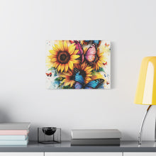 Load image into Gallery viewer, Vibrant Floral Canvas Wall Art, Butterfly Decor