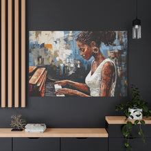 Load image into Gallery viewer, Piano Woman Canvas Art, Stylish Modern Decor, Gift for Music Lovers, Home Wall Art, Unique Artistic Playroom Decor