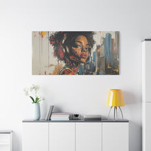 Load image into Gallery viewer, Urban Chic Canvas Art - Vibrant Female Portrait with Headphones