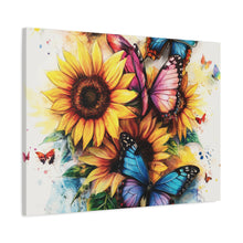 Load image into Gallery viewer, Vibrant Floral Canvas Wall Art, Butterfly Decor