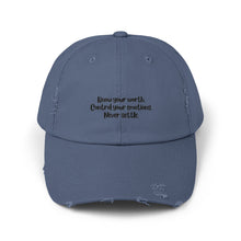 Load image into Gallery viewer, Unisex Distressed Cap - Know you Worth
