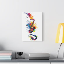 Load image into Gallery viewer, Vibrant Saxophone Art Canvas Print - Colorful Wall Decor