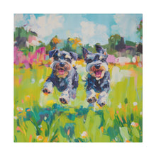 Load image into Gallery viewer, Playful Schnauzer Dogs Canvas Art