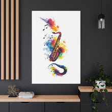 Load image into Gallery viewer, Vibrant Saxophone Art Canvas Print - Colorful Wall Decor