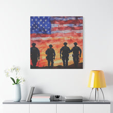 Load image into Gallery viewer, Patriotic Police Canvas Art - American Flag Silhouette