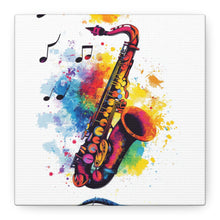 Load image into Gallery viewer, Vibrant Saxophone Art Canvas Print - Colorful Wall Decor
