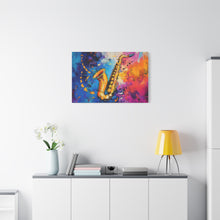 Load image into Gallery viewer, Colorful Saxophone Canvas Art - Vibrant Jazz Wall Decor