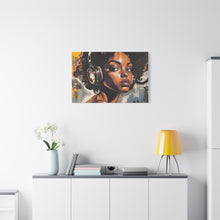 Load image into Gallery viewer, Artistic Matte Canvas Print - Stylish Woman with Headphones