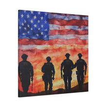 Load image into Gallery viewer, Patriotic Police Canvas Art - American Flag Silhouette