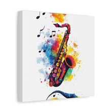 Load image into Gallery viewer, Vibrant Saxophone Art Canvas Print - Colorful Wall Decor