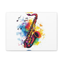 Load image into Gallery viewer, Vibrant Saxophone Art Canvas Print - Colorful Wall Decor