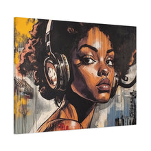 Load image into Gallery viewer, Artistic Matte Canvas Print - Stylish Woman with Headphones