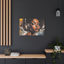 Load image into Gallery viewer, Artistic Matte Canvas Print - Stylish Woman with Headphones