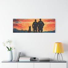 Load image into Gallery viewer, Patriotic Canvas Print - Heroes and Their Dogs - Perfect for Veterans Day and Memorial Day