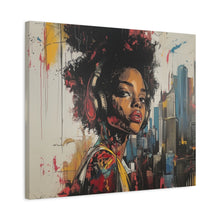 Load image into Gallery viewer, Urban Chic Canvas Art - Vibrant Female Portrait with Headphones