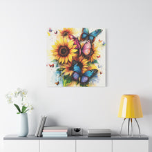 Load image into Gallery viewer, Vibrant Floral Canvas Wall Art, Butterfly Decor