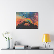 Load image into Gallery viewer, Vibrant Pet Lovers Canvas Art - Rainbow Bridge Design