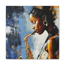 Load image into Gallery viewer, Saxophone Art Canvas, Music Lover Decor, Jazz Wall Art, Unique Gift for Musicians, Home Office Decoration, Inspirational Artwork