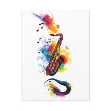 Load image into Gallery viewer, Vibrant Saxophone Art Canvas Print - Colorful Wall Decor