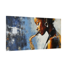 Load image into Gallery viewer, Saxophone Art Canvas, Music Lover Decor, Jazz Wall Art, Unique Gift for Musicians, Home Office Decoration, Inspirational Artwork