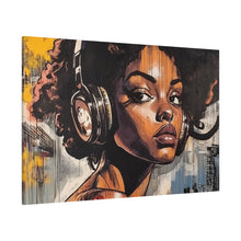 Load image into Gallery viewer, Artistic Matte Canvas Print - Stylish Woman with Headphones