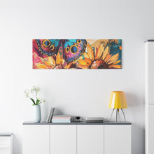 Load image into Gallery viewer, Colorful Butterfly and Sunflowers Canvas Art, Nature Wall Decor, Flower Artwork, Gift for Home, Boho Decor, Vibrant Art Print