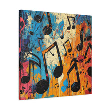 Load image into Gallery viewer, Vibrant Music Note Canvas Art - Colorful Stretched Wall Decor