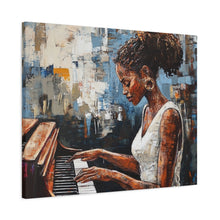 Load image into Gallery viewer, Piano Woman Canvas Art, Stylish Modern Decor, Gift for Music Lovers, Home Wall Art, Unique Artistic Playroom Decor