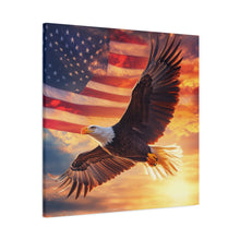 Load image into Gallery viewer, Patriotic Eagle Canvas Wall Art - 1.25" Stretched Frame