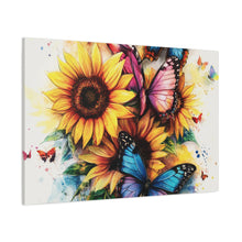Load image into Gallery viewer, Vibrant Floral Canvas Wall Art, Butterfly Decor
