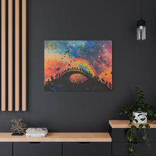 Load image into Gallery viewer, Vibrant Pet Lovers Canvas Art - Rainbow Bridge Design