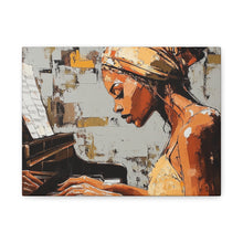 Load image into Gallery viewer, Piano Art Canvas Wall Decor, Inspirational Home Art, Music Lover Gift, Black Woman Artwork, Modern Art Print