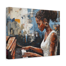 Load image into Gallery viewer, Piano Woman Canvas Art, Stylish Modern Decor, Gift for Music Lovers, Home Wall Art, Unique Artistic Playroom Decor