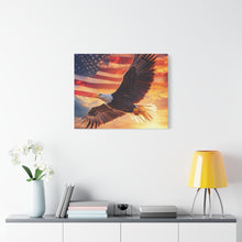 Load image into Gallery viewer, Patriotic Eagle Canvas Wall Art - 1.25" Stretched Frame