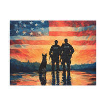 Load image into Gallery viewer, Patriotic Canvas Print - Heroes and Their Dogs - Perfect for Veterans Day and Memorial Day
