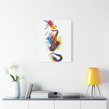 Load image into Gallery viewer, Vibrant Saxophone Art Canvas Print - Colorful Wall Decor