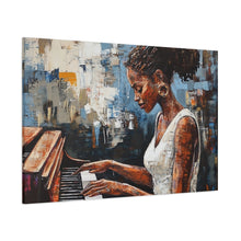 Load image into Gallery viewer, Piano Woman Canvas Art, Stylish Modern Decor, Gift for Music Lovers, Home Wall Art, Unique Artistic Playroom Decor