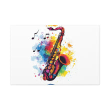 Load image into Gallery viewer, Vibrant Saxophone Art Canvas Print - Colorful Wall Decor