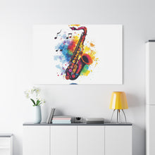Load image into Gallery viewer, Vibrant Saxophone Art Canvas Print - Colorful Wall Decor