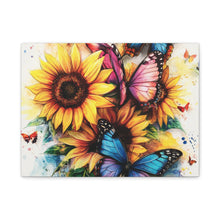 Load image into Gallery viewer, Vibrant Floral Canvas Wall Art, Butterfly Decor